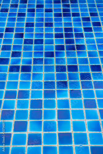 Ceramic tile mosaic in swimming pool