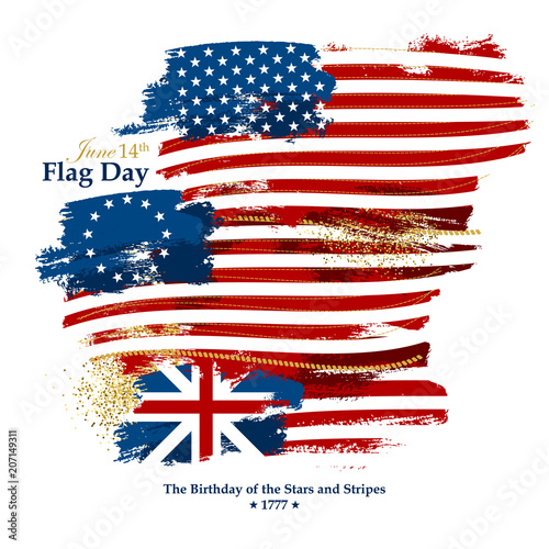 Flag Day card with american flags photo