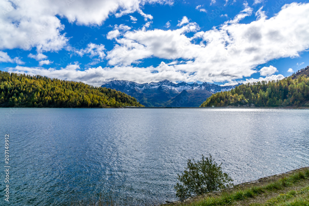 beautiful mountain lake during autumn