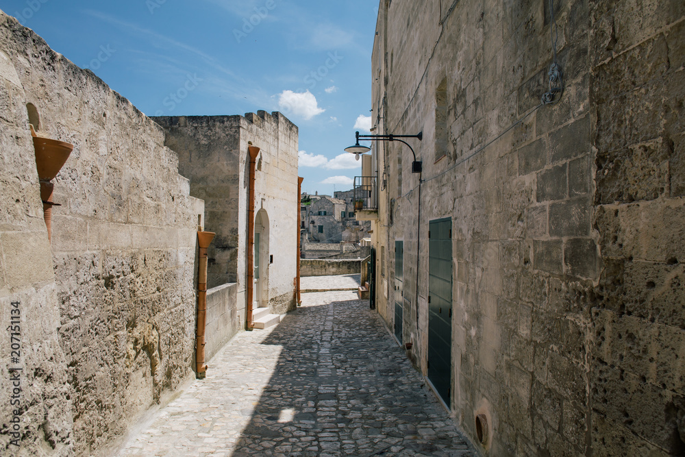 Matera apulia vintage Old City streets and houses in Italy