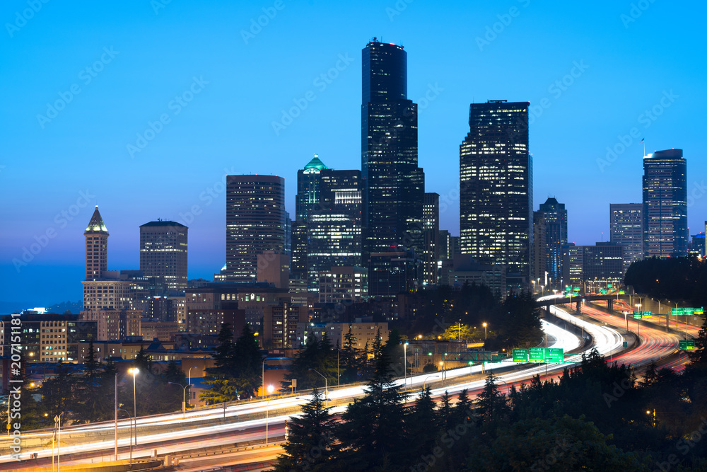 Fototapeta premium Buildings at downtown Seattle, Washington State, USA