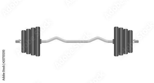 Vector illustration. Barbell for training on a white background.