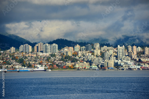 Vancouver Harbour and North Vancouver, Vancouver, British Columbia, Canada.
