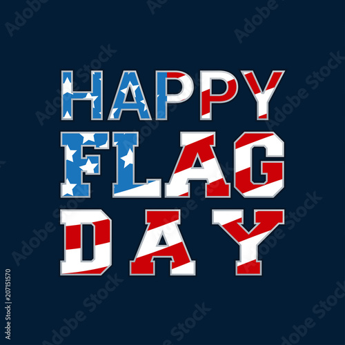 Happy Flag Day card vector illustration. USA Flag inside character photo