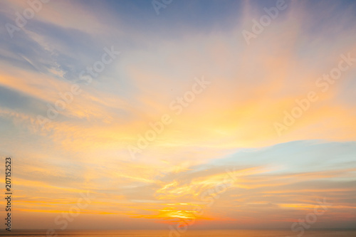 Sunset and sunrise golden sky. Amazing twilight sky after sunset for background. © AePatt Journey