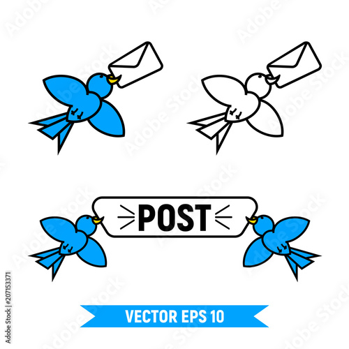  set of post birds logo