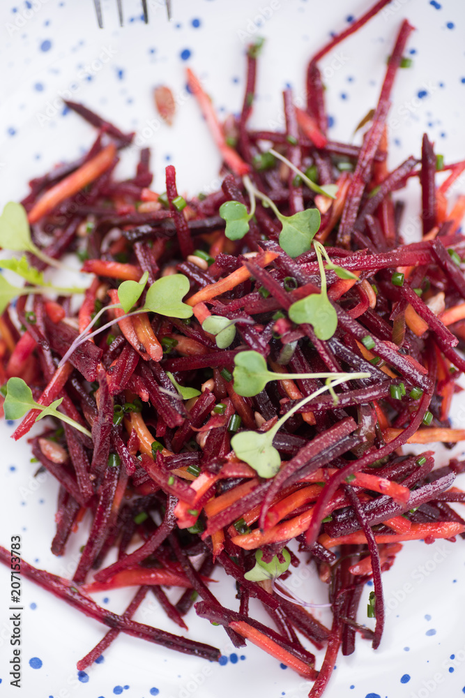 Beet and Carrot Salad with Kale and Sprouts Beet and Carrot Salad with Kale and Sprouts