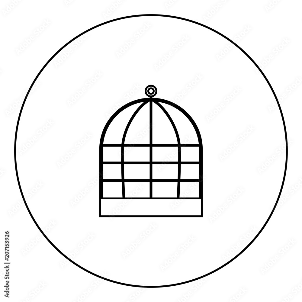 Iron cage icon black color in circle Iron cage icon black color in circle
