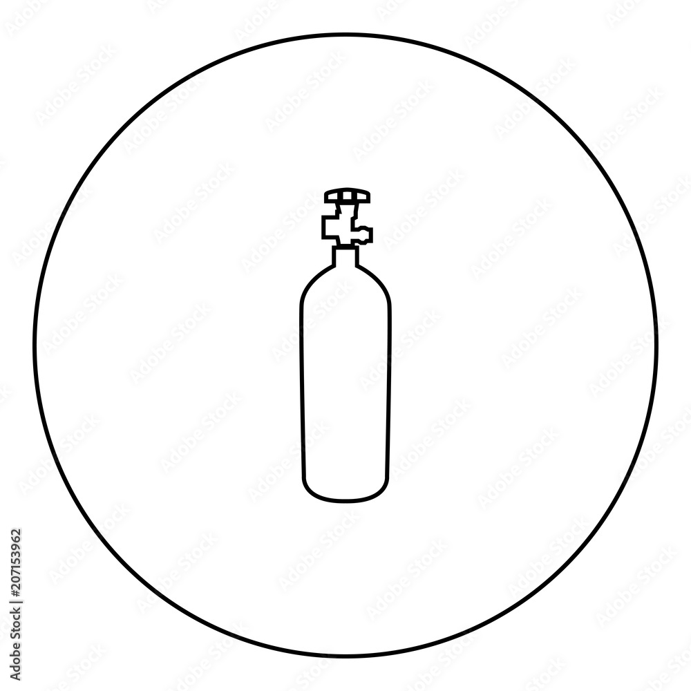 Propane gas cylinde icon black color in circle Propane gas cylinde icon black color in circle