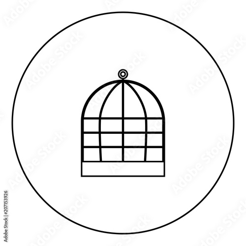 Iron cage icon black color in circle