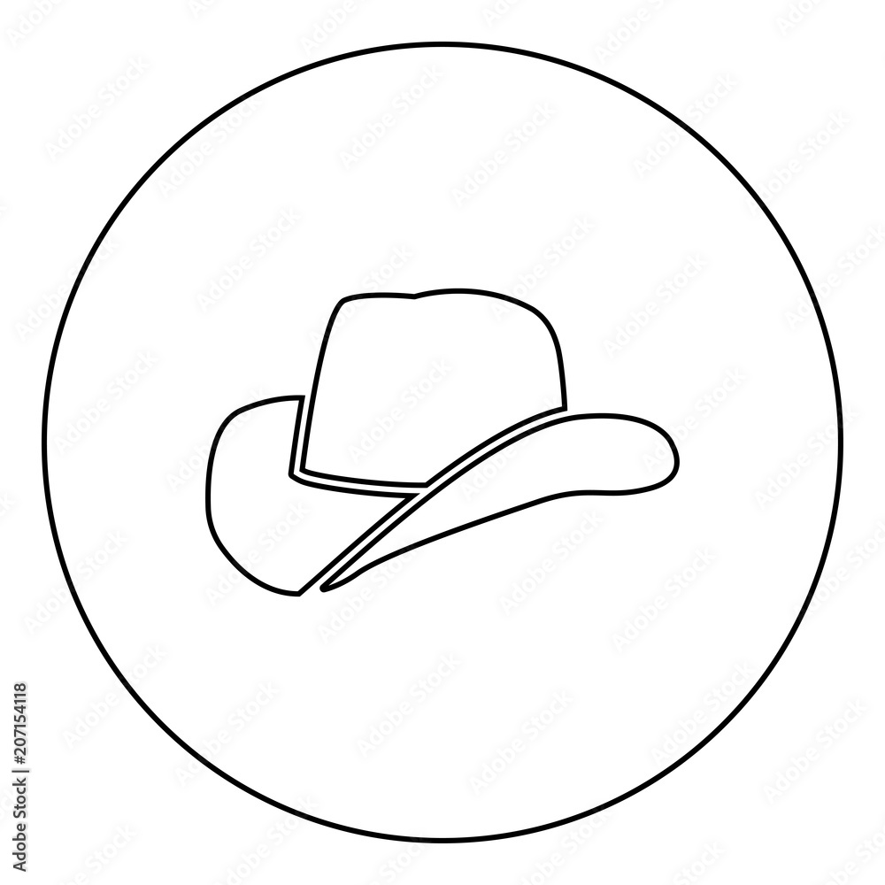 Cowboy hat icon black color in circle Cowboy hat icon black color in circle