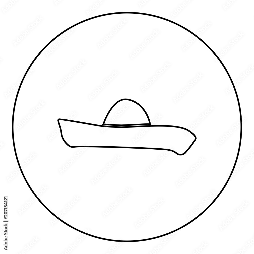 Sombrero icon black color in circle Sombrero icon black color in circle