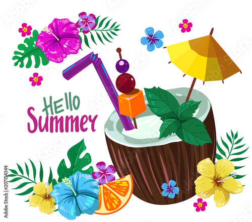 Coconut tropical cocktail