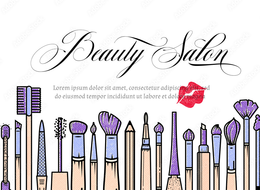 Makeup artist banner. Beauty Salon background . business concept