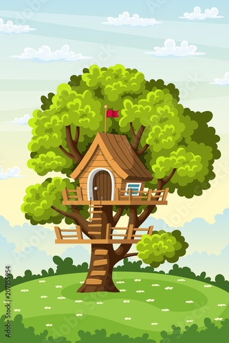 Treehouse On A Meadow