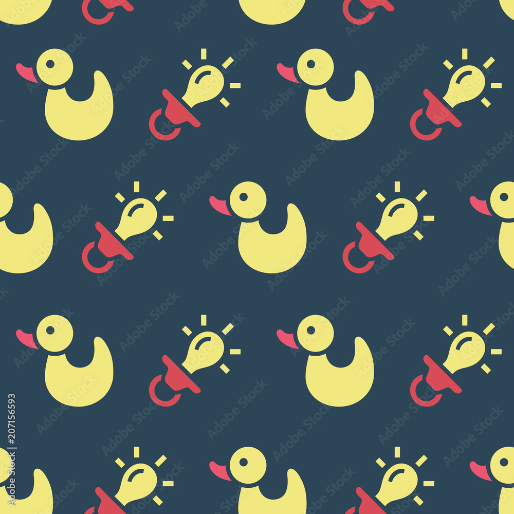 Pattern with ducks and nipples Pattern with ducks and nipples