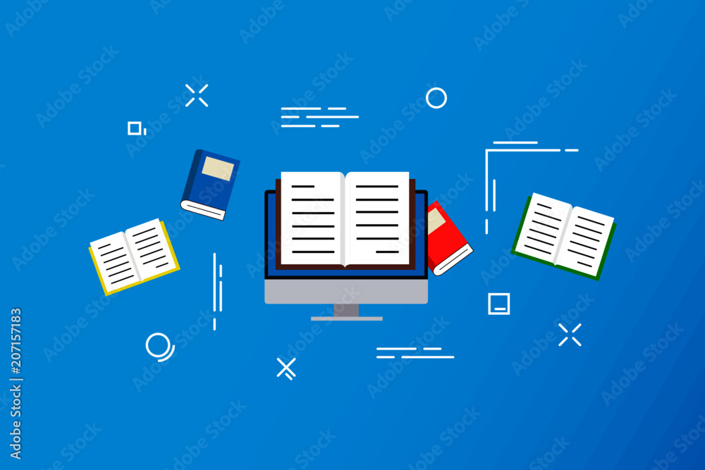 Modern design e-learning, online education concept. Website banner elements layout. Modern design e-learning, online education concept. Website banner elements layout.