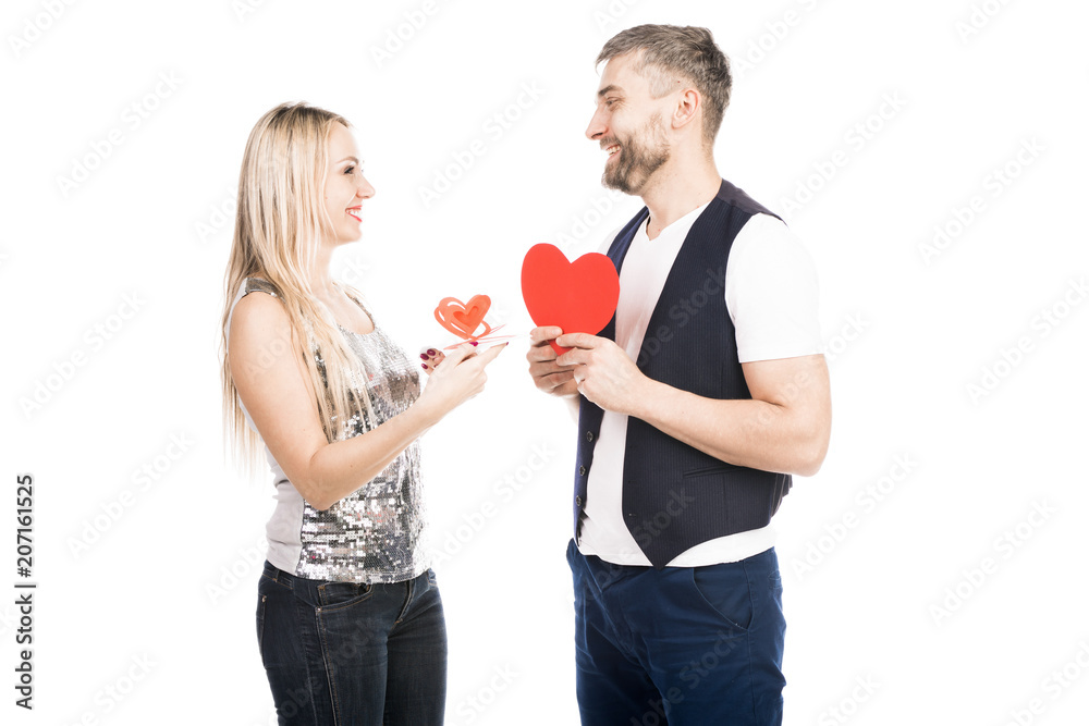 Beautiful romantic couple isolated on white background Beautiful romantic couple isolated on white background