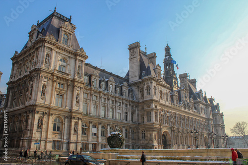 Hôtel de Ville Paris soleil vue d'angle © QuentinH