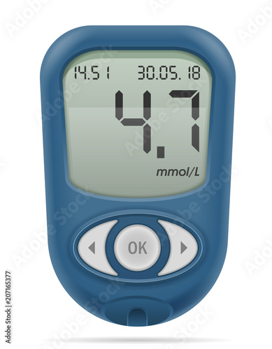 medical glucometer for diabetics stock vector illustration