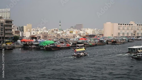 Dubai Creek, Khor Dubai, Dhow Wharfage and commercial centre, Deira, Dubai, United Arab Emirates, Middle East photo