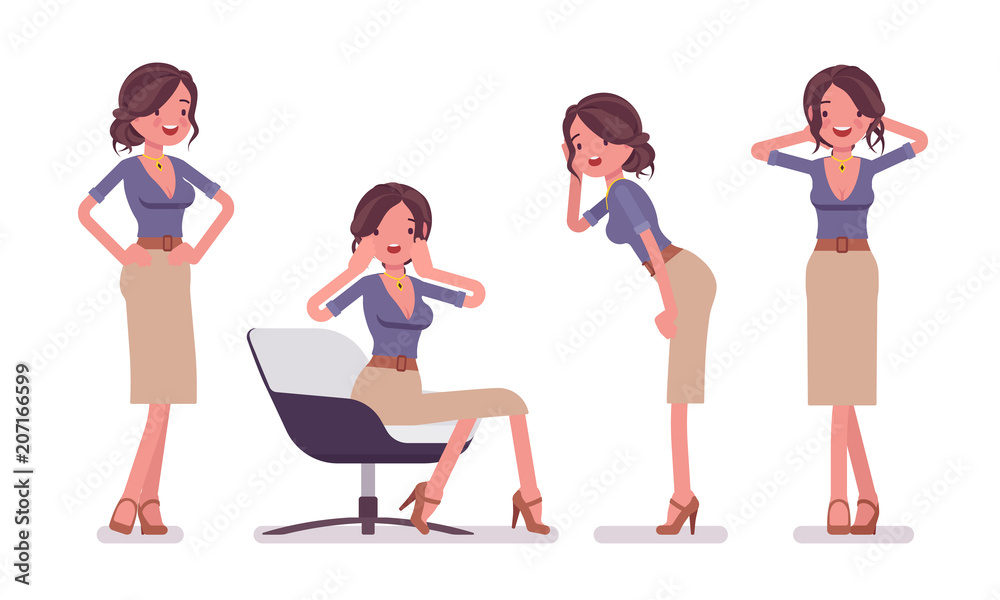 Obraz premium Sexy secretary in tempting poses