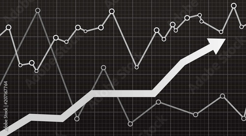 Abstract financial chart with arrow