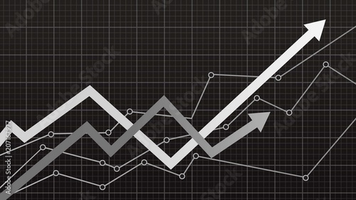 Stock market graph with arrows photo