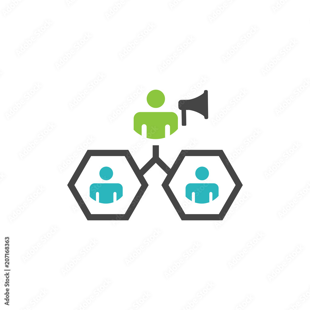 Spokesperson icon - person in a marketing position networks & coordinates with others Spokesperson icon - person in a marketing position networks & coordinates with others
