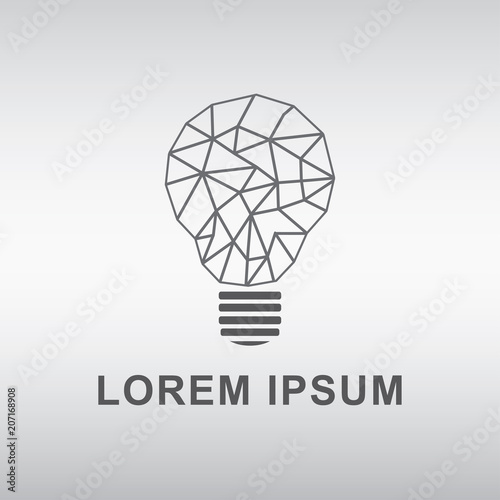 Low Poly Style lines lamp. Vector abstract Illustration on black background.