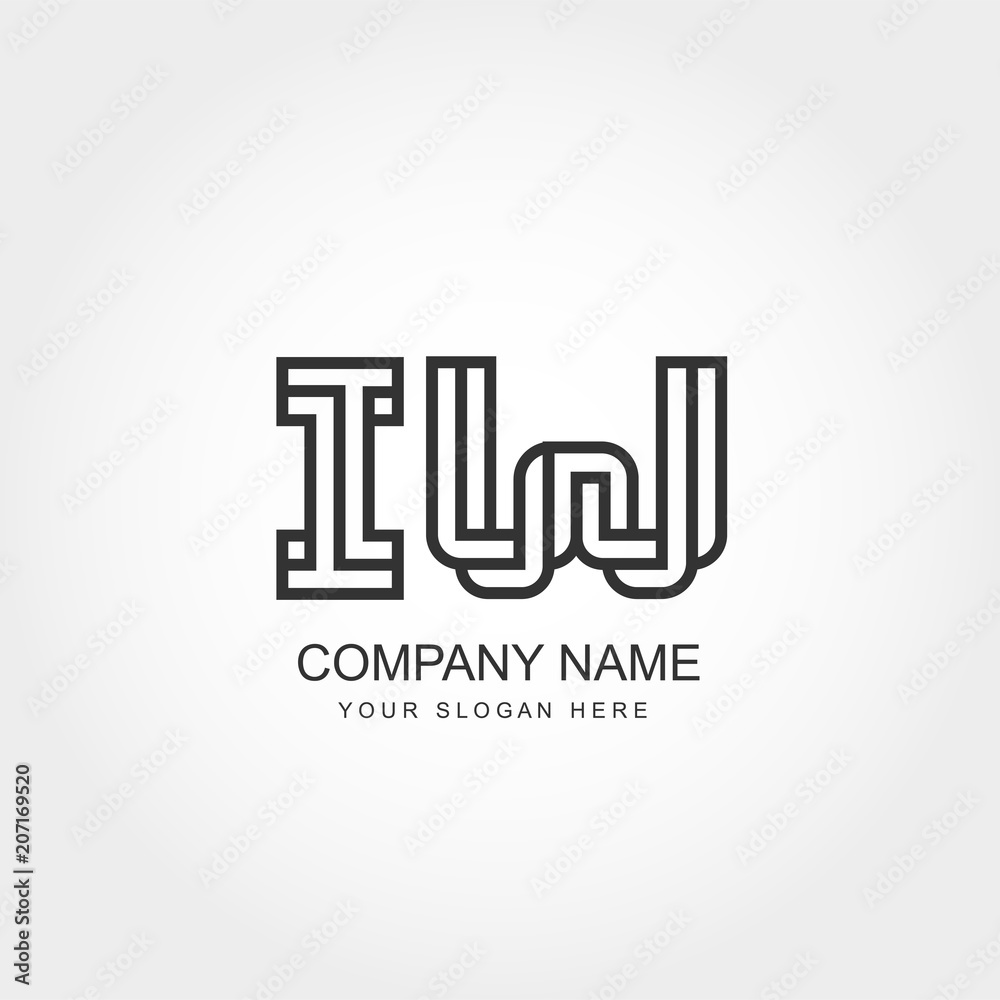 Initial Letter IW Logo Vector Design Initial Letter IW Logo Vector Design