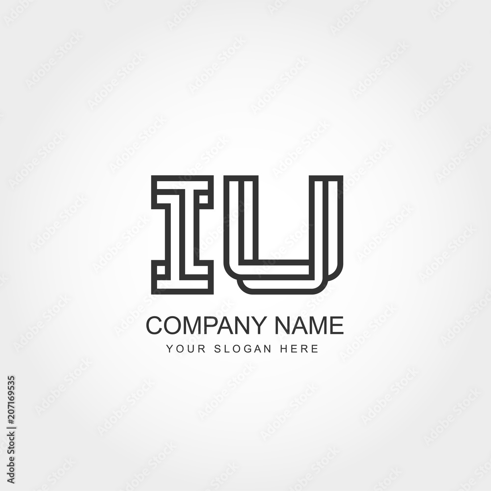 Initial Letter IU Logo Vector Design Initial Letter IU Logo Vector Design