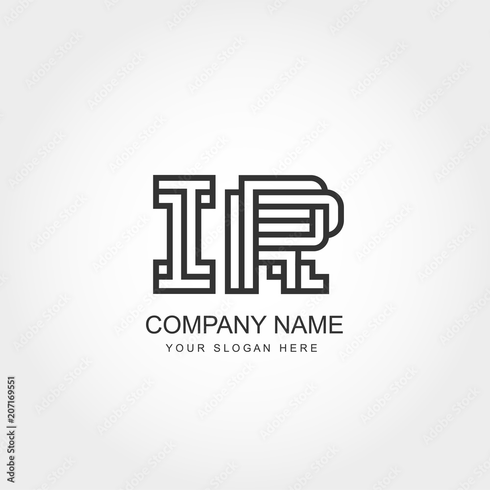 Initial Letter IR Logo Vector Design