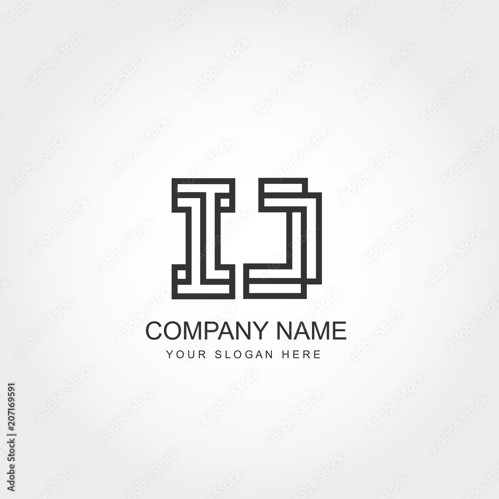 Initial Letter IJ Logo Vector Design Initial Letter IJ Logo Vector Design