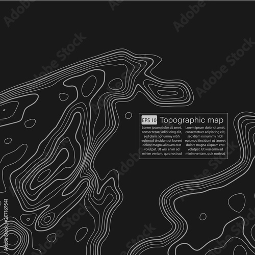 Topographic map. Topographical background. Linear graphics. Vector illustration.