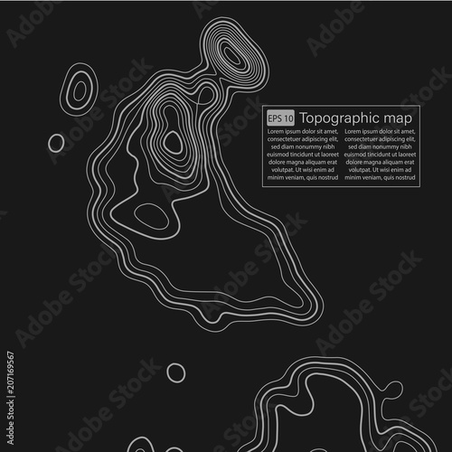 Topographic map. Topographical background. Linear graphics. Vector illustration.