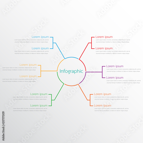 Vector infographic templates used for detailed reports. All 6 topics.