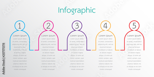 Vector infographic templates used for detailed reports. All 5 topics.