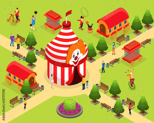 Isometric Carnival Circus Template