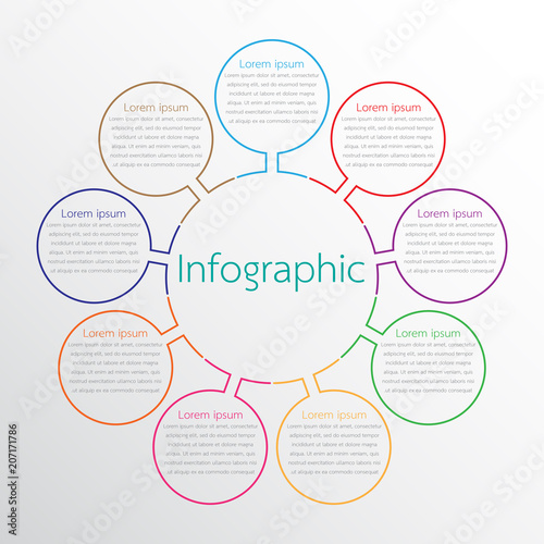 Vector infographic templates used for detailed reports. All 9 topics.