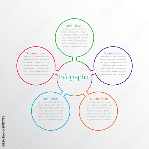 Vector infographic templates used for detailed reports. All 5 topics.