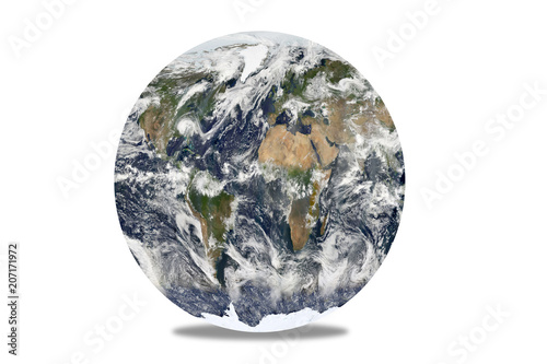 Illustration planet earth on white background, 3D illustration