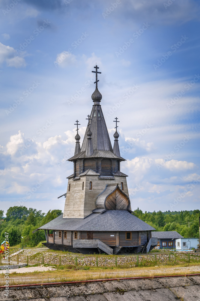 Fototapeta premium Church of St. Nicholas in Povenets, Russia