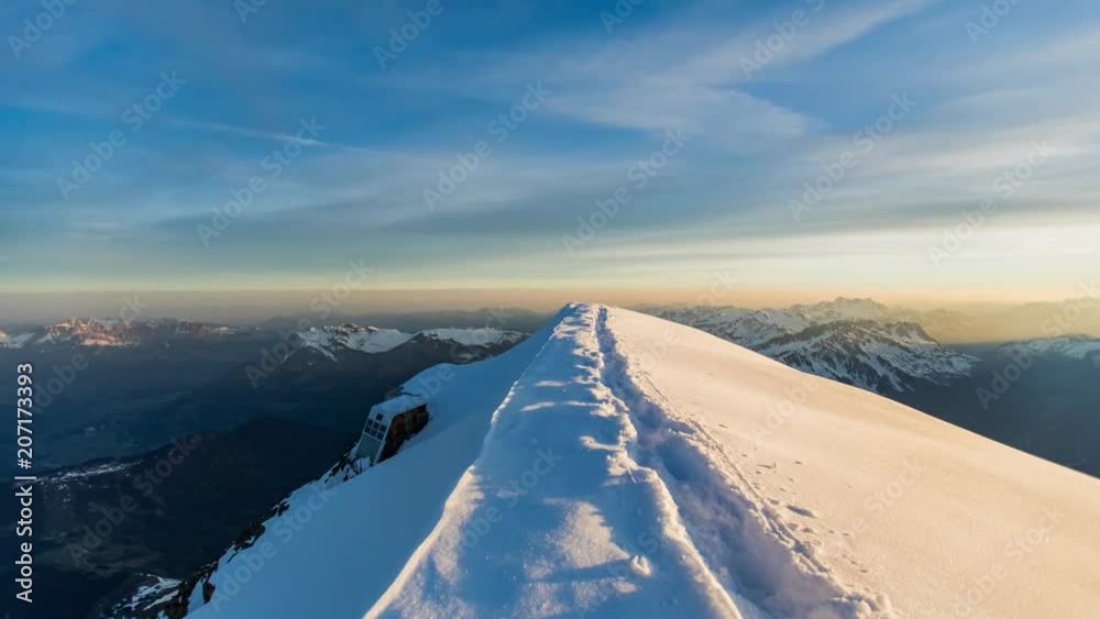 Timelapse sur l'arête du Goûter, Massif du Mont Blanc, Haute Savoie, 74, France