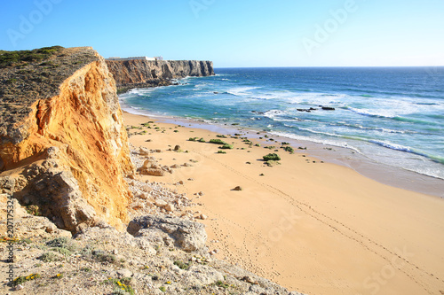 Idyllic Costa Vicentina Natural Park in Algarve, Atlantic Coast near Cabo de Sao Vicente, Portugal © traveller70