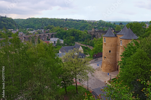 Beautiful street in Luxembourg. Spring urban landscape photo. Luxembourg, Grand Duchy of Luxembourg