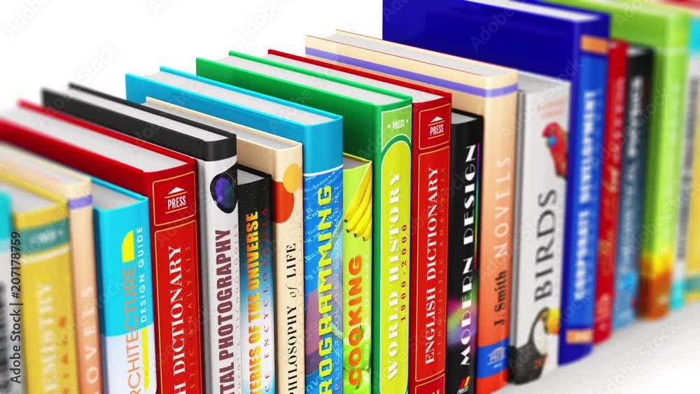 Seamless looping color hardcover books Seamless looping color hardcover books