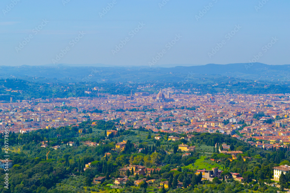 The hills of Fiesole surrounding Florence, Italy