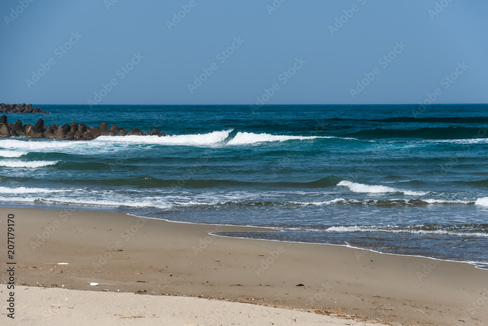 山形県 湯野浜海岸 Yunohama Beach in Yamagata Prefecture.