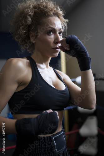 Woman training in gym